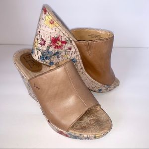 BOC Born floral cork wedge size 9